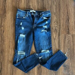 KanCan Stylish Blue Distressed Women's Jeans